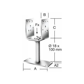   VORMANN Oszloptalp dűbelezhető állítható 60-140 x 70 x 115 mm