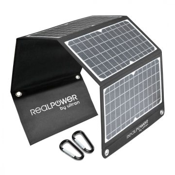   Realpower SP-30E Mobiles 30 W Solarpanel mit USB-A und USB-C Ports