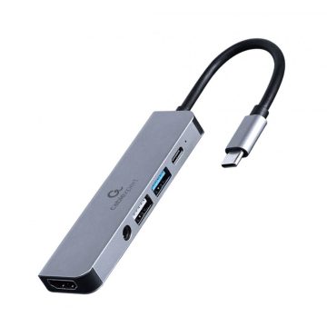   Gembird A-CM-COMBO5-02 USB Type-C 5-in-1 Multi-Port Adapter Space Grey