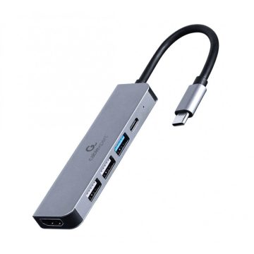   Gembird A-CM-COMBO5-03 USB Type-C 5-in-1 Multi-Port Adapter Space Grey
