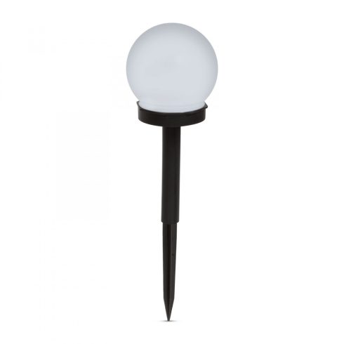 LED-es szolár lámpa - leszúrható - gömb alakú, hidegfehér - Ø10 cm