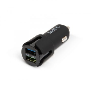 Autós szivargyújtó adapter 2 USB aljzattal - Fekete