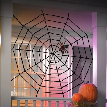   Plüss pókháló - halloween-i dekoráció - 200 cm - fekete