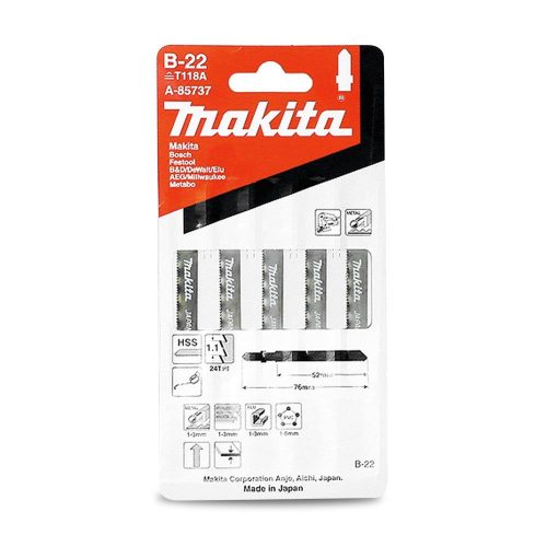 Makita 5db HSS B-22 szúrófűrészlap FÉM, általános, TPI:24, L:75mm (A-85737)