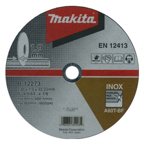 Makita Vágókorong INOX 230x1,9mm (B-12273)