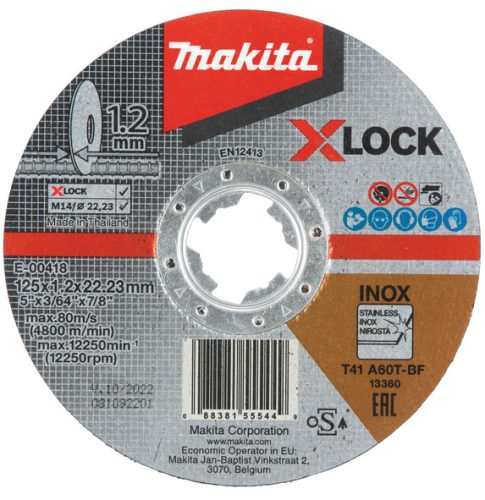 Makita X-LOCK vágókorong INOX 125x1.2mm (E-00418)