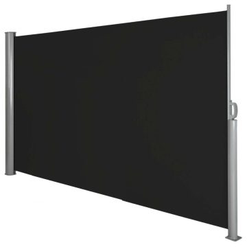 Árnyékoló fal, kihúzható, 160 x 300 cm, fekete