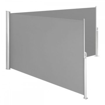 Árnyékoló fal, kihúzható, 2x 160 x 300 cm, szürke
