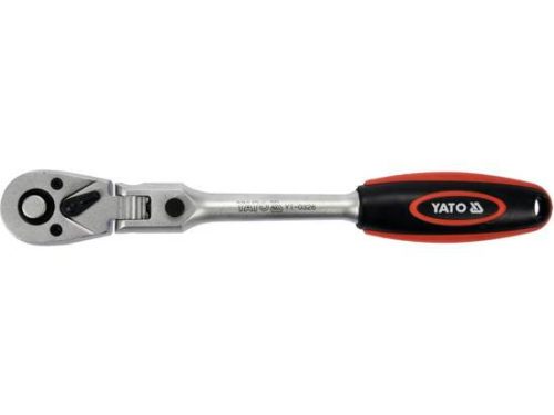 YATO YT-0326 Racsnis hajtókar 3/8" 242 mm 72T csuklós ±90° egyenes szár CrV