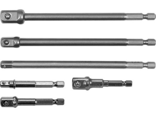 YATO YT-04629 6 részes dugókulcs adapter klt., 1/4"-3/8"-1/2 "