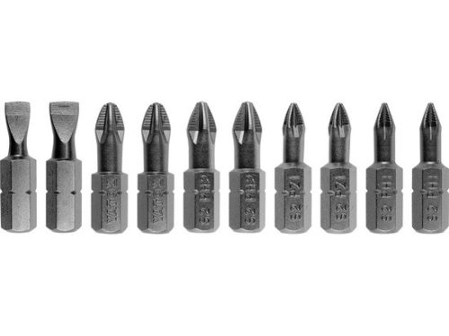 YATO YT-04822 Bithegy készlet 10 db-os vegyes 25mm PZ, PH, lapos (04822)