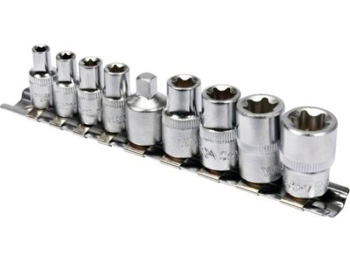 YATO YT-0520 Torx dugókulcs készlet 9 részes E5-E16 1/4", 3/8"