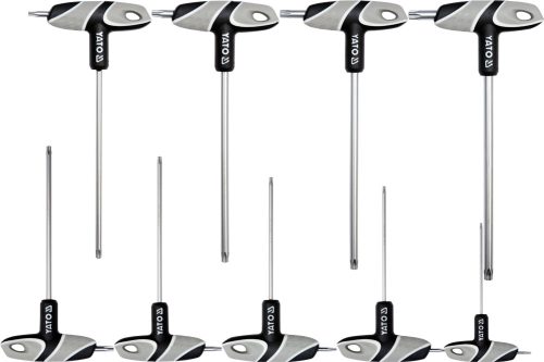 YATO YT-05615 Torx kulcs készlet 9 részes, biztonsági (furatos) "T" markolattal T10 - T50