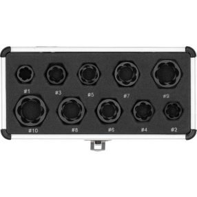   YATO YT-060311 Sérült csavar kiszedő dugókulcs készlet 10 részes, rövidített 9-19 mm