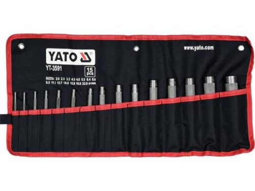 YATO YT-3591 Bőrlyukasztó készlet 15 részes 2-22mm (3591)
