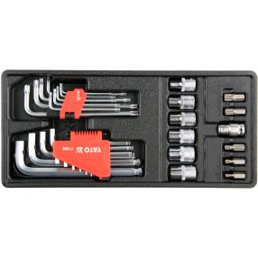   YATO YT-55451 Fiókbetét 5530-hoz: imbusz, torx és 1/2" dugókulcs készlet 31 részes