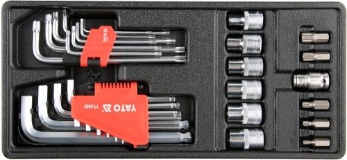 YATO YT-55451 Fiókbetét 5530-hoz: imbusz, torx és 1/2" dugókulcs készlet 31 részes