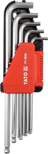 YATO YT-5838 Imbuszkulcs készlet gömbölyített extra hosszú 1/16"-3/8" 12 részes