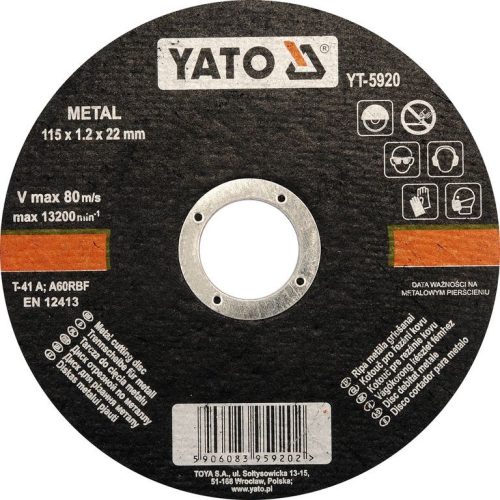 YATO YT-5920 Fémvágó tárcsa 115x1.2x22mm (5920)