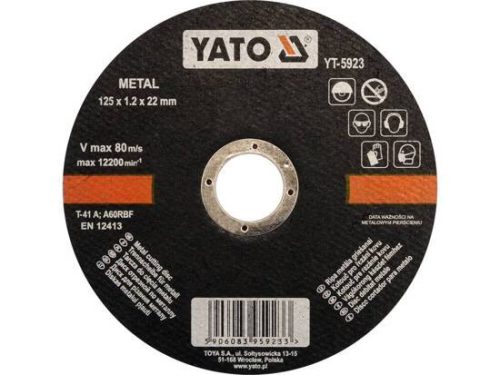 YATO YT-5923 Fémvágó tárcsa 125x1.2x22mm (5923)