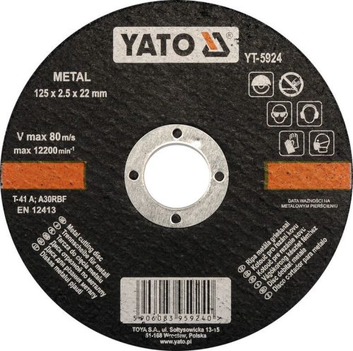 YATO YT-5924 Fémvágó tárcsa 125x2,5x22mm (5924)
