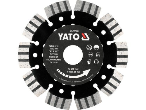 YATO YT-59900 Gyémántvágótárcsa szegmentált 125mm betonhoz (59900)