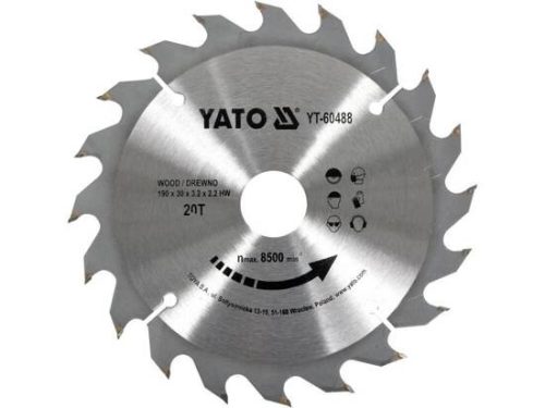 YATO YT-60488 Körfűrésztárcsa (fa) 190x30x3,2mm T20 (60488)