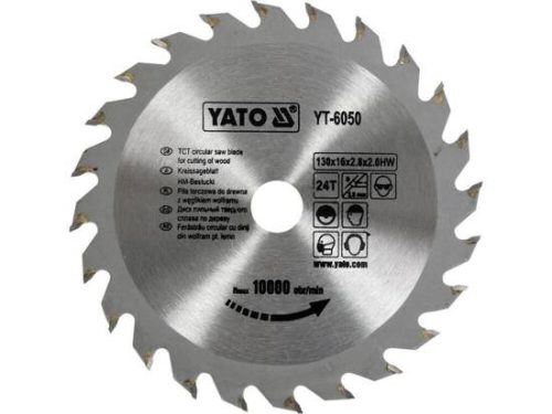 YATO YT-6050 Körfűrésztárcsa (fa) 130x16x2,8mm T24 (6050)