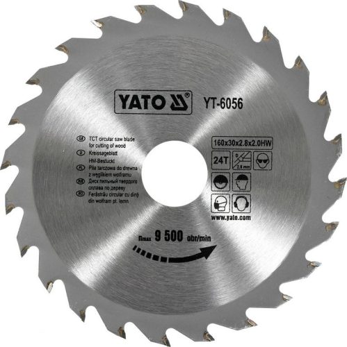 YATO YT-6056 Körfűrésztárcsa (fa) 160x30x2,8mm T24 (6056)