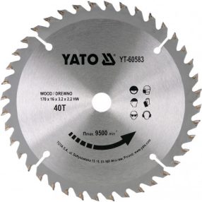   YATO YT-60583 Körfűrésztárcsa (fa) 170x16x3,2mm T40 (60583)