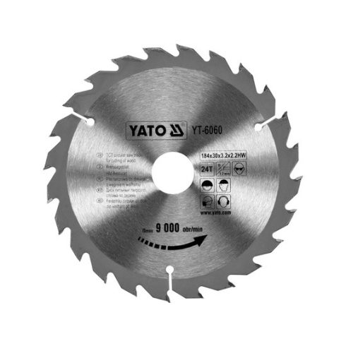 YATO 6060 Körfűrésztárcsa fához 184 x 30 mm T24 YT-6060