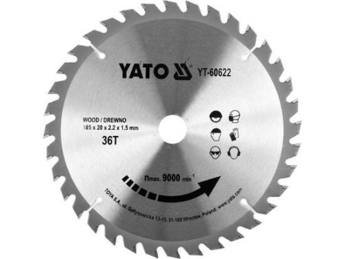 YATO YT-60622 Körfűrésztárcsa (fa) 185x20x1,5mm T36 (60622)