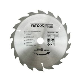   YATO YT-6063 Körfűrésztárcsa (fa) 185x20x2,4mm T18 (6063)