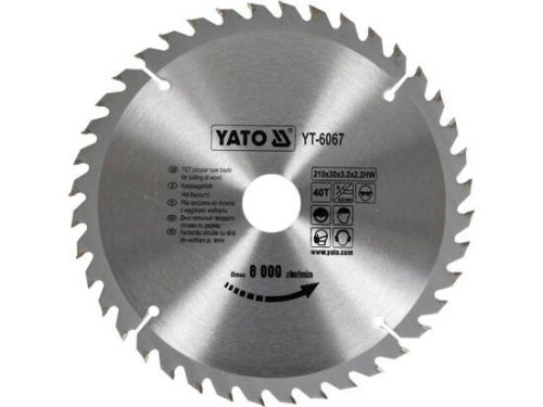 YATO YT-6067 Körfűrésztárcsa (fa) 210x30x3,2mm T40 (6067)