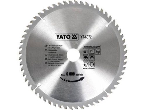 YATO YT-6072 Körfűrésztárcsa (fa) 250x30x3,2mm T60 (6072)