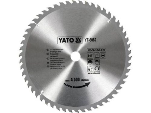 YATO YT-6082 Körfűrésztárcsa (fa) 350x30x3.5mm T54 (6082)