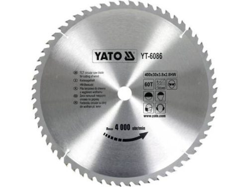 YATO YT-6086 Körfűrésztárcsa (fa) 400x30x3,8mm T60 (6086)