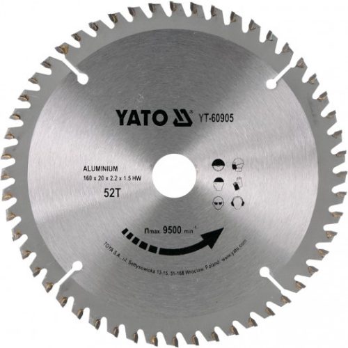 YATO YT-60905 Körfűrésztárcsa (alu) 160x20x2,2mm T52 (60905)