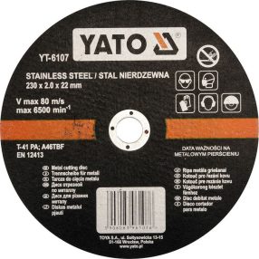 YATO YT-6107 Fém vágótárcsa 230x2x22mm (6107)