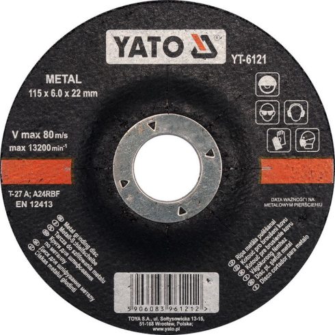 YATO Tisztítókorong fémre 115 x 6,0 x 22,2 mm YATO