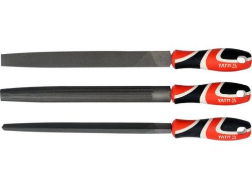 YATO YT-6237 Lakatos reszelő készlet 3 részes 250mm #2 (félkör, háromszög, lapos)