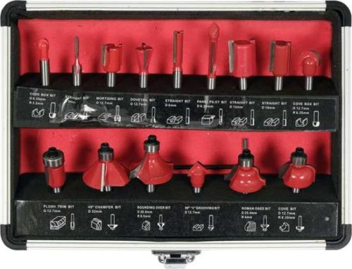 YATO YT-68007 Felsőmaró készlet 15 részes 6 mm befogás