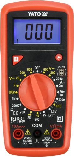 YATO YT-73081 Digitális multiméter 0-600V / 0-10A / 0-2M? (73081)