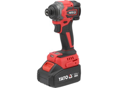 YATO Akkumulátoros ütvecsavarozó 18V HEX 6,35mm 230Nm szénkefementes (4Ah akku + töltő) YT-82798 (82798)