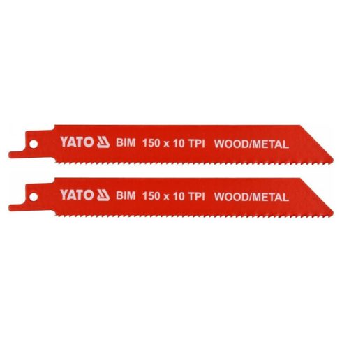 YATO Szablyafűrészlap 150 mm/10TPI bimetál (2 db/csomag)
