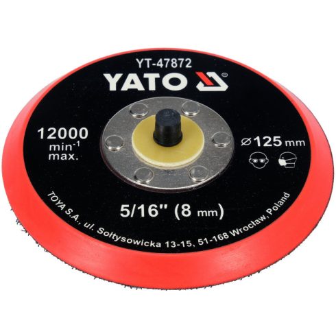 YATO Tépőzáras gumitányér 125 mm 5/16"