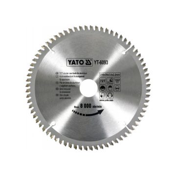 YATO Fűrésztárcsa alumíniumhoz 210 x 30 x 2,2 mm / 72T