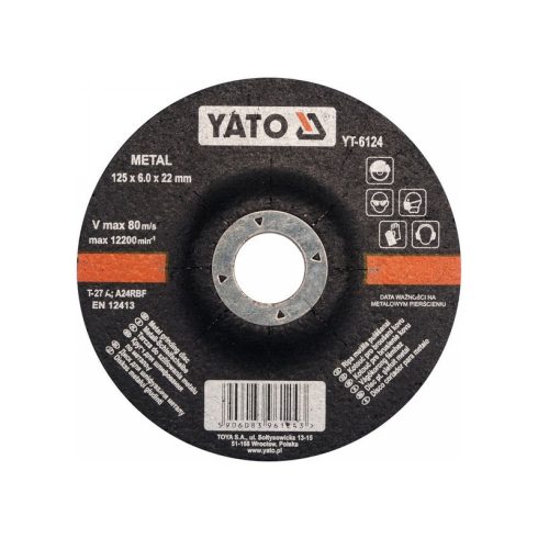 YATO Tisztítókorong fémre 125 x 6,0 x 22,2 mm