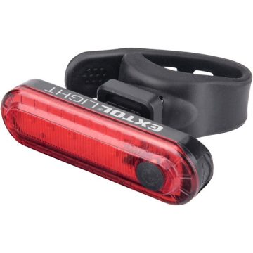   LED lámpa, biciklis, hátsó piros LED; 30 Lm, ABS ház, USB újratölthető beépített Li-ion polimer akku, 220 mAh