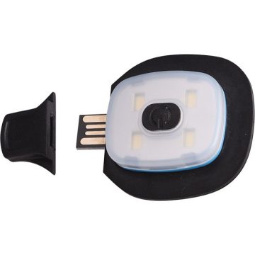   tartalék LED homloklámpa sapkákhoz, 4×45 Lumen; USB tölthető Li-ion akku, 3 funkció